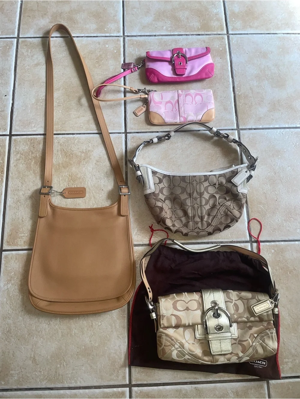 Coach bags and wristlets bundle lot of 5 vintage Y2K